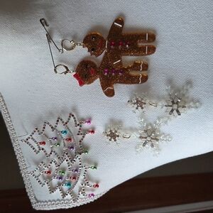 Three Pairs of Christmas earrings